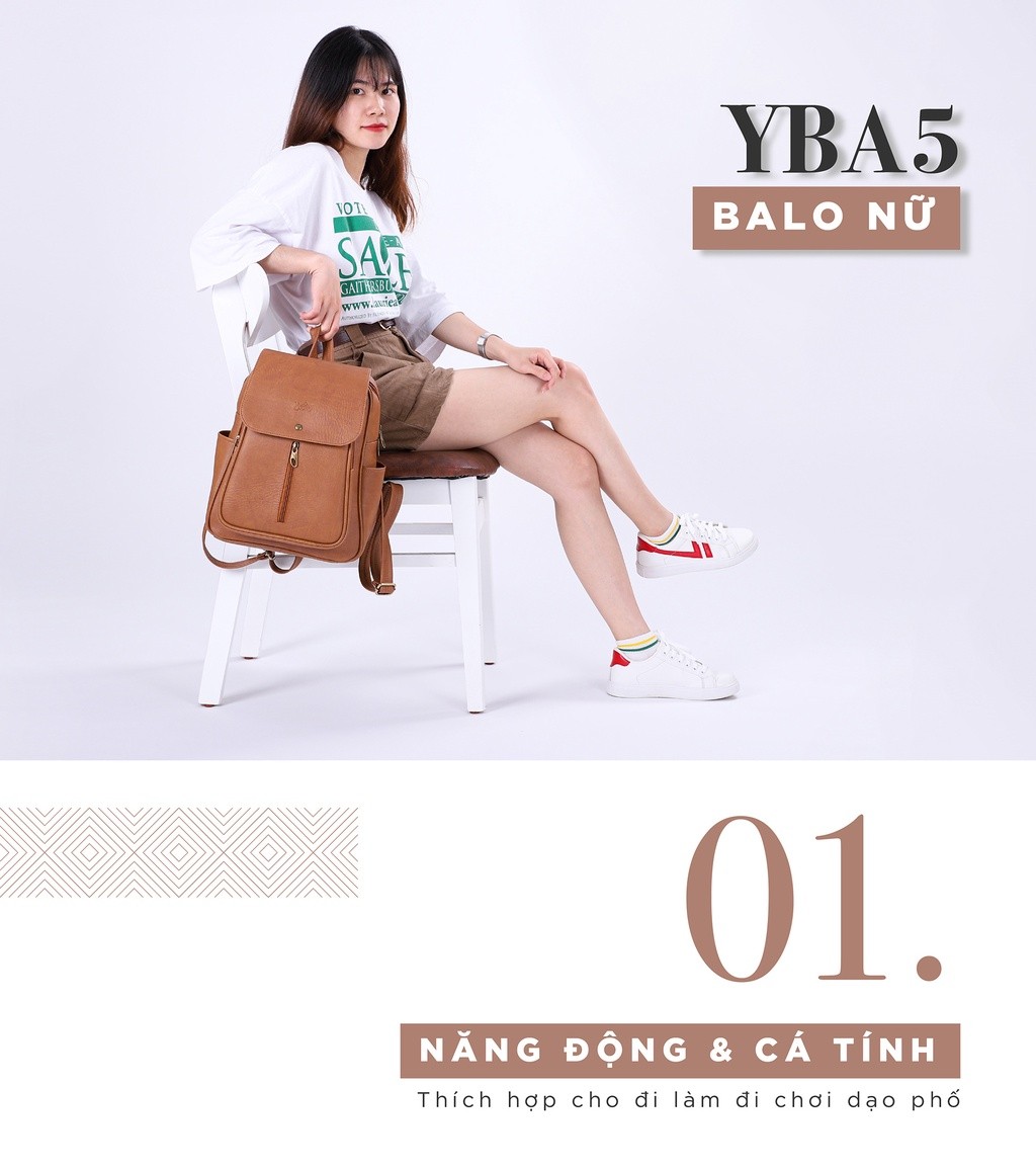 Mô tả Balo Yuumy (Thời trang nữ basic đựng vừa A4 - Balo da YBA5) - 1