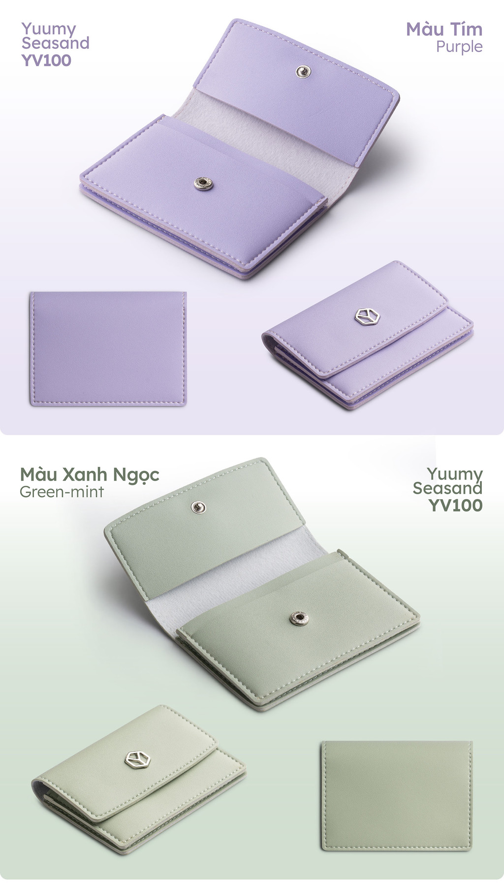 Ví Yuumy YV100 chi tiết đường may