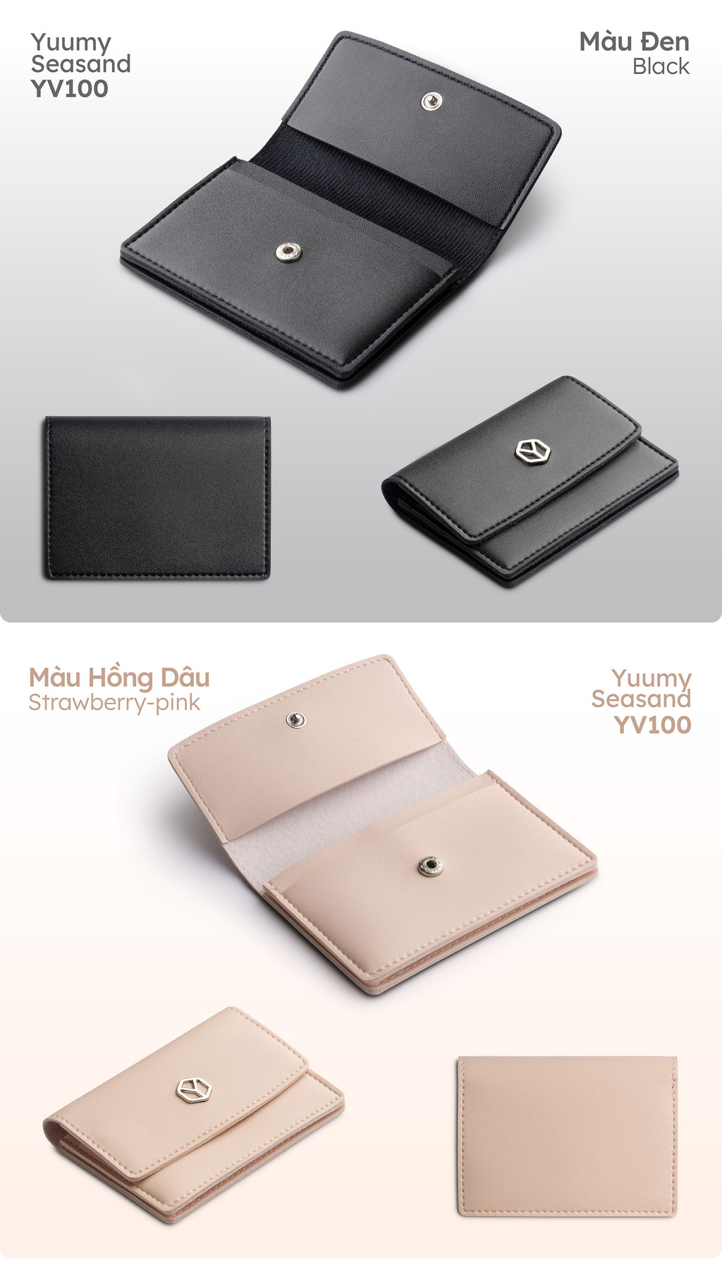 Ví Yuumy YV100 chi tiết da