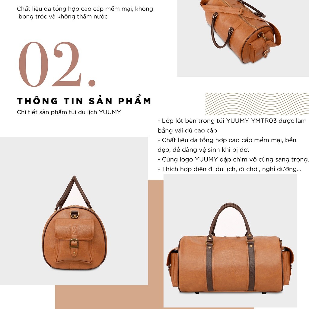 Mô tả Túi du lịch Yuumy (Thời trang nữ tiện lợi cỡ lớn - Túi da Seasand YMTR04) - 3