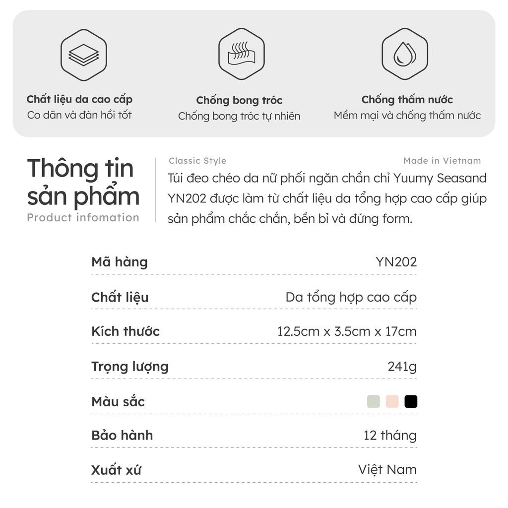 Túi Yuumy YN202 chi tiết