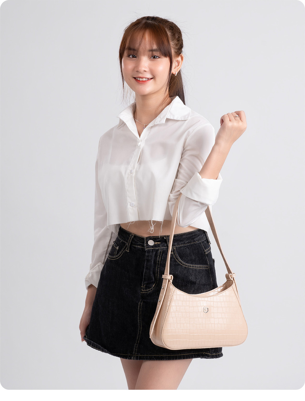 Mô tả [Võ Hà Linh x Lata_HCM] Túi Yuumy (Thời trang nữ đi tiệc - Túi đeo vai da Verein YN178) - 10