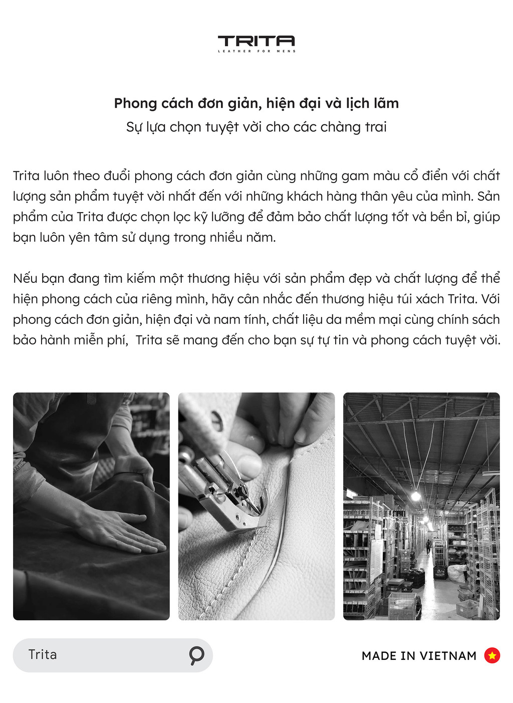 Mô tả Túi Trita (Thời trang nam phối nắp gập - Túi đeo chéo da RTN14) - 10