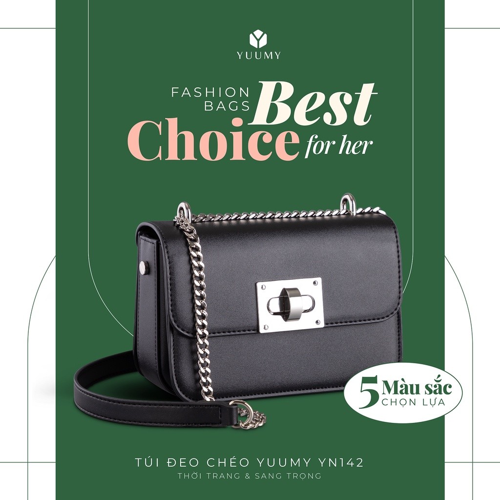 Mô tả Túi Yuumy (Thời trang nữ size 18 phối khóa xoay - Túi đeo chéo da Seasand YN142) - 1
