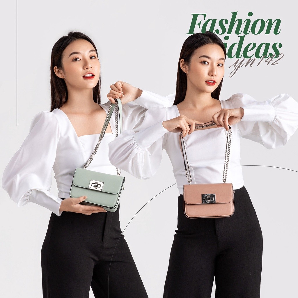 Mô tả Túi Yuumy (Thời trang nữ size 18 phối khóa xoay - Túi đeo chéo da Seasand YN142) - 6