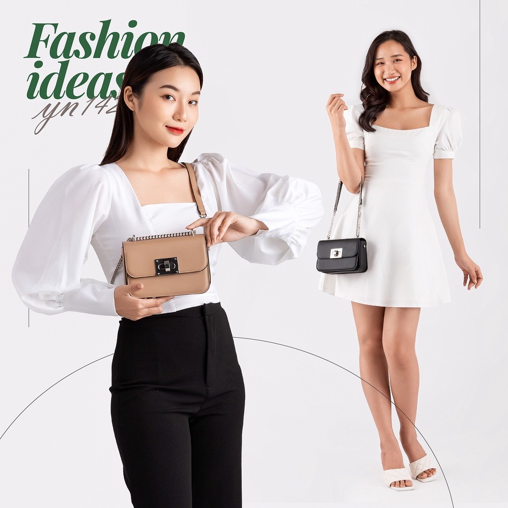 Mô tả Túi Yuumy (Thời trang nữ size 18 phối khóa xoay - Túi đeo chéo da Seasand YN142) - 7