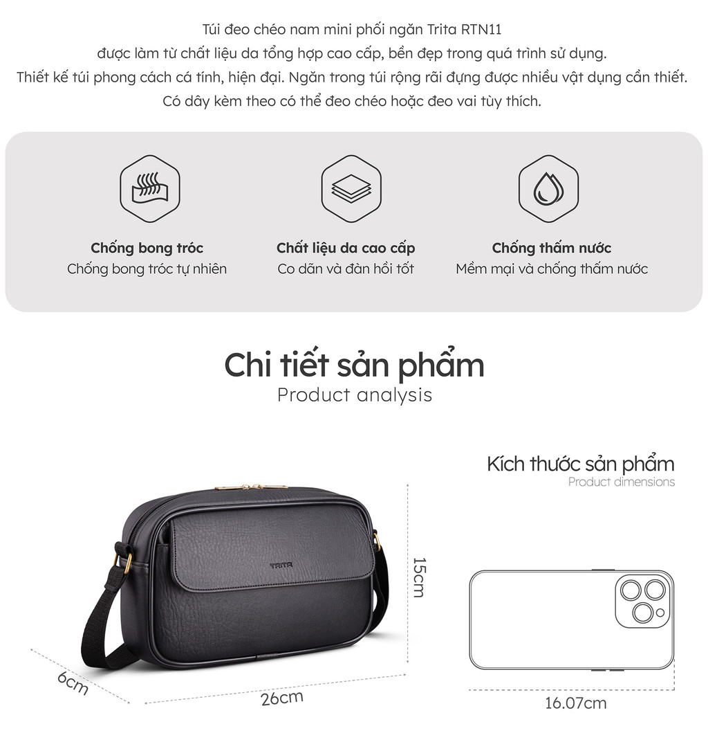 Túi Trita RTN11 chất liệu da tổng hợp