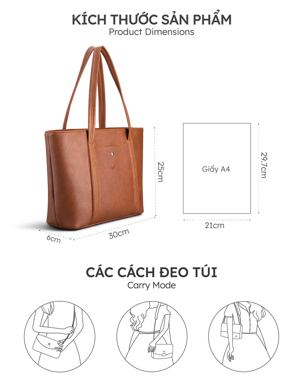 Mô tả Túi Yuumy (Thời trang nữ công sở - Túi xách da YTX36) - 3