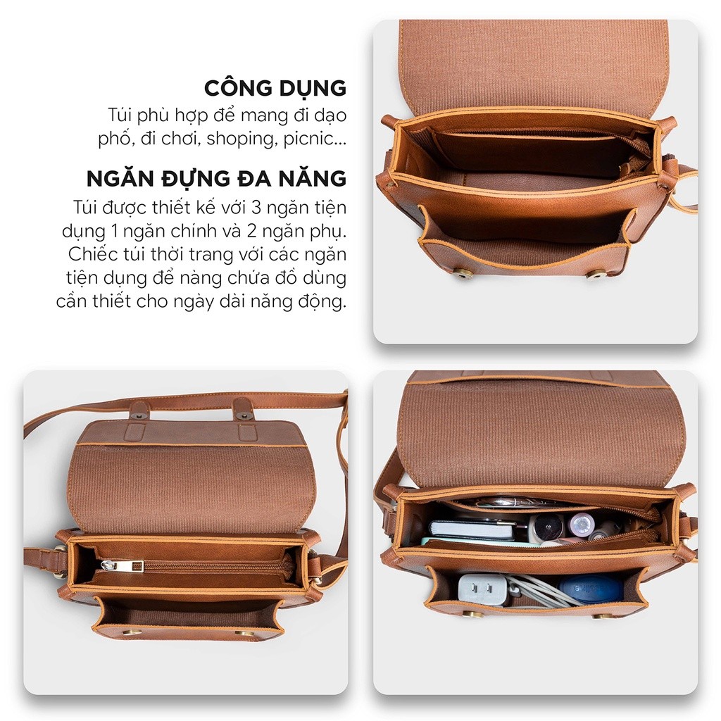 Mô tả Túi Yuumy (Thời trang nữ size 20 - Túi đeo chéo da Seasand YN116) - 3