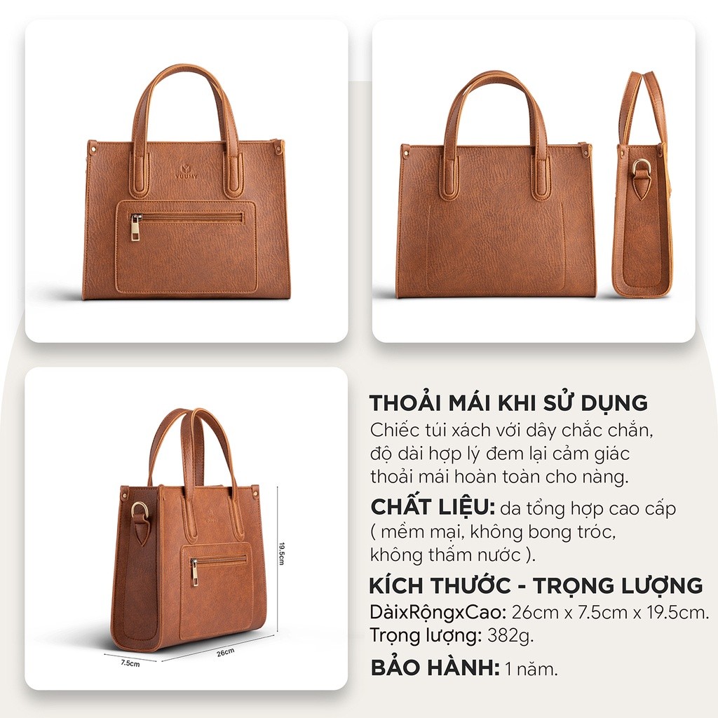 Mô tả Túi Yuumy (Thời trang nữ công sở cở trung - Túi xách da Seasand YTX21) - 2