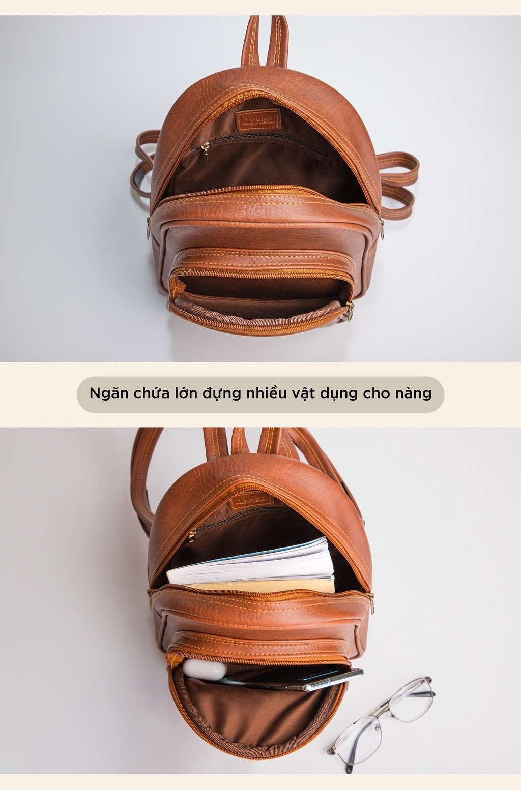 Mô tả Balo Yuumy (Thời trang nữ cỡ trung - Balo da YBA4) - 7