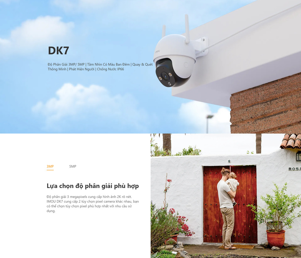 Mô tả Camera Wifi ngoài trời Imou Cruiser DK7 I 3MP/5MP I Chống nước IP66 I Loa cảnh báo I Màu về đêm - 1