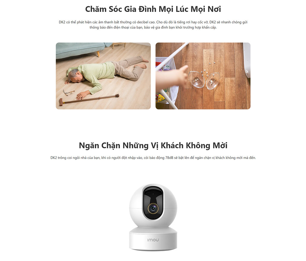 Mô tả Camera Wifi trong nhà Imou Ranger DK2 I 2MP/4MP I IPC-DK2-4H1W I Đàm thoại hai chiều I Xoay 360 I H265 - 5