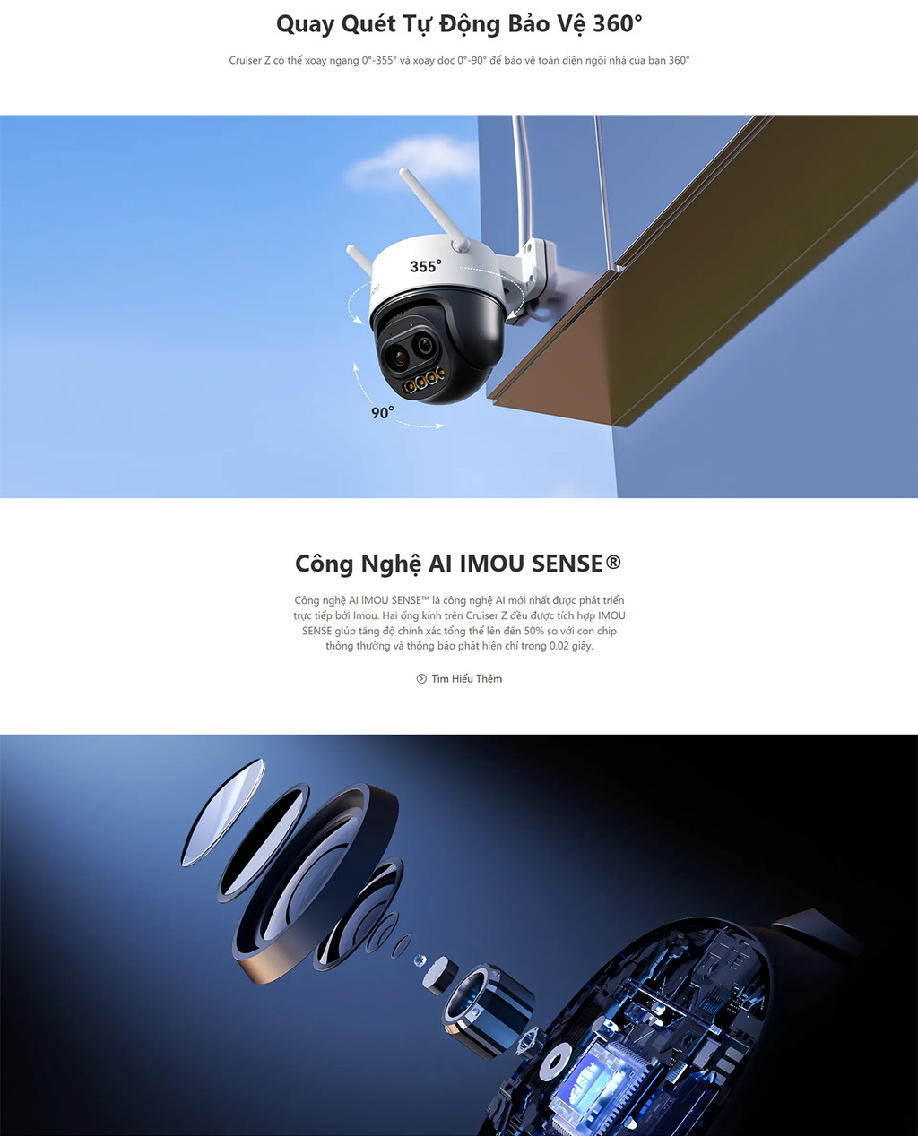 Mô tả Camera Wifi ngoài trời IMOU Cruiser Z I 5MP I S7DP-5M0WEZ I Ống kính kép Zoom 12x - 4
