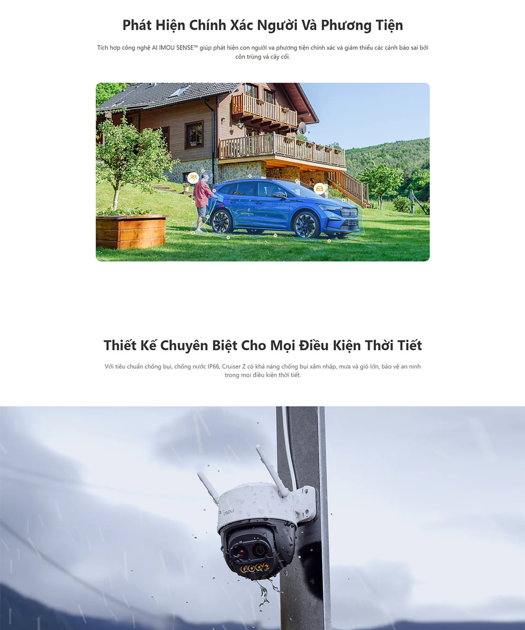 Mô tả Camera Wifi ngoài trời IMOU Cruiser Z I 5MP I S7DP-5M0WEZ I Ống kính kép Zoom 12x - 5