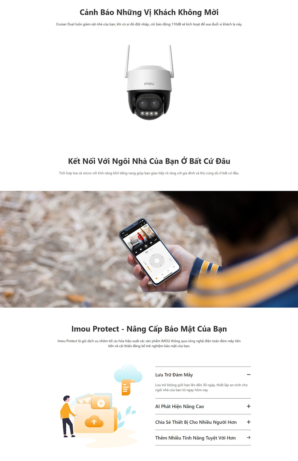 Mô tả Camera Wifi ngoài trời IMOU Cruiser Z I 5MP I S7DP-5M0WEZ I Ống kính kép Zoom 12x - 7