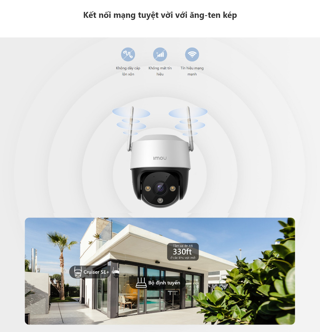 Mô tả Camera Wifi ngoài trời Imou Cruiser SE+ I 3MP/5MP I IPC-S51FEP I Đàm thoại 2 chiều I Xoay 360 - 8