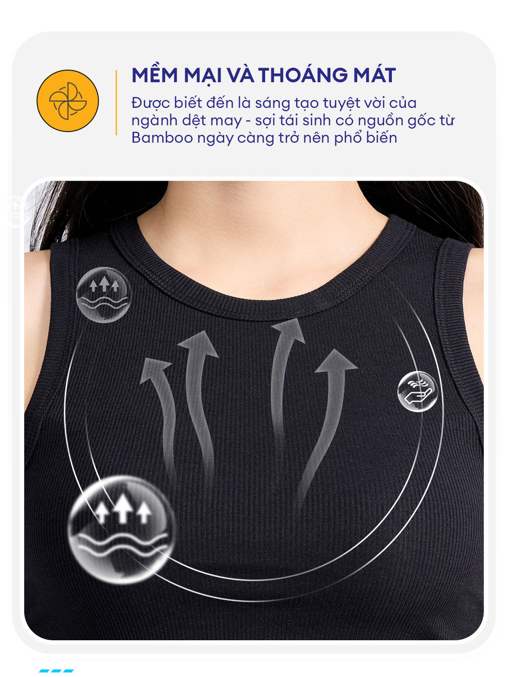 Mô tả Áo ba lỗ nữ YODY dáng croptop, cá tính, năng động, thun ôm co giãn, thoải mái BLN7052 - 6