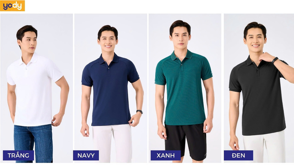 Mô tả Áo polo nam Yody sport áo thun có cổ áo thể thao, tay raglan, vải xốp nhẹ, thấm hút mồ hôi SAM7138 - 7