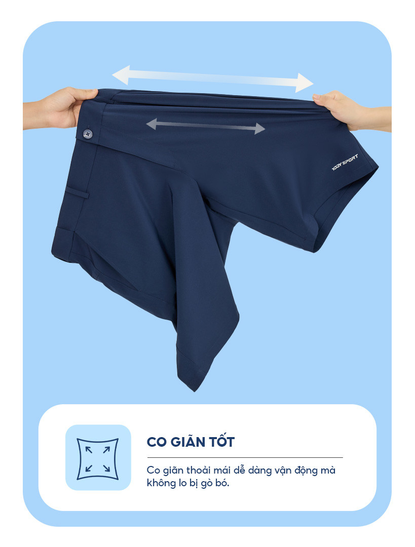 Mô tả Quần đùi thể thao nam YODY quần short cạp di động, thoáng mát, thoải mái SQM7047 - 2