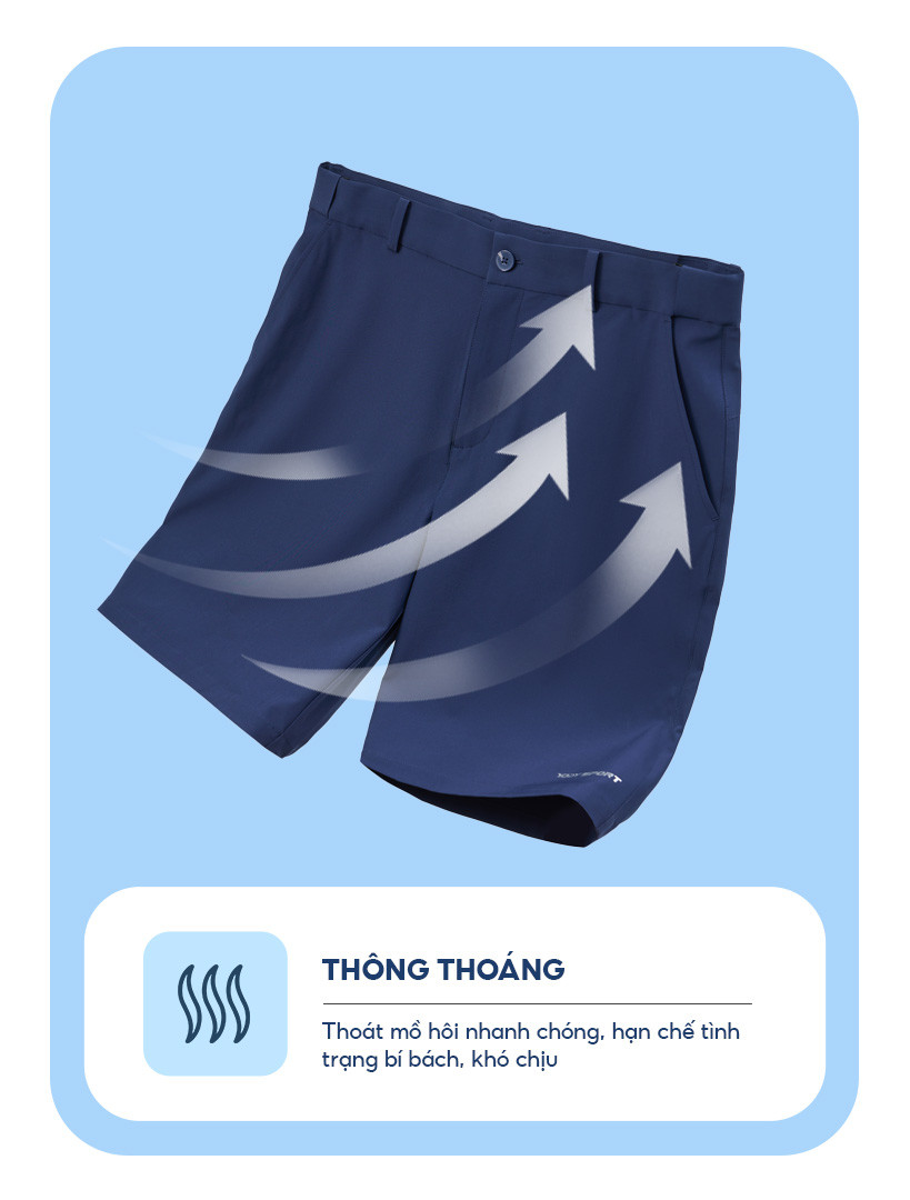 Mô tả Quần đùi thể thao nam YODY quần short cạp di động, thoáng mát, thoải mái SQM7047 - 4