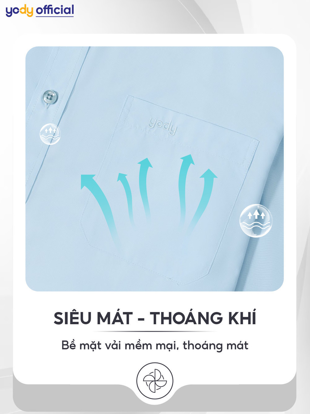 Mô tả Áo sơ mi nam YODY dài tay, có túi ngực, chất lụa nến mềm mịn, chống nhăn lịch lãm dáng slim fit SPM5005 - 4