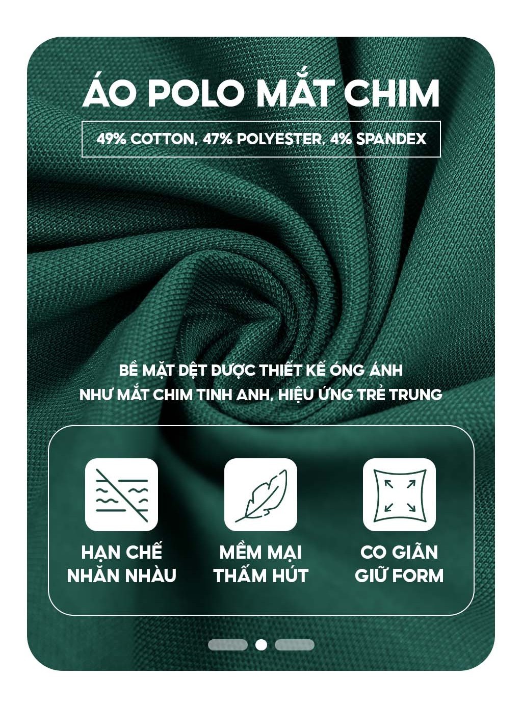 Mô tả Áo polo nữ YODY vải cotton mắt chim gia đình mềm mại chống nhăn nhàu bai gião APN7280 - 1