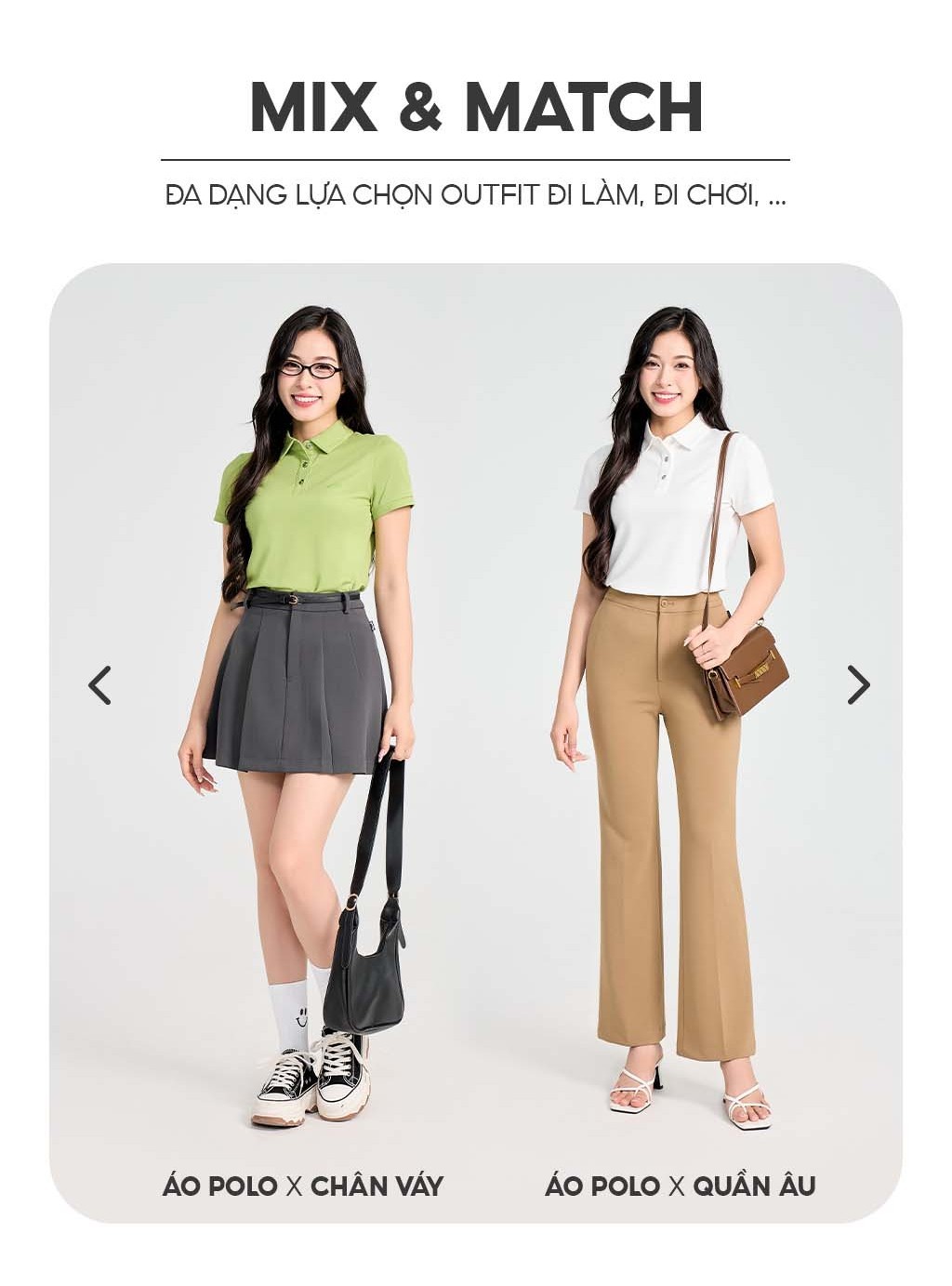 Mô tả Áo polo nữ YODY vải cotton mắt chim gia đình mềm mại chống nhăn nhàu bai gião APN7280 - 5