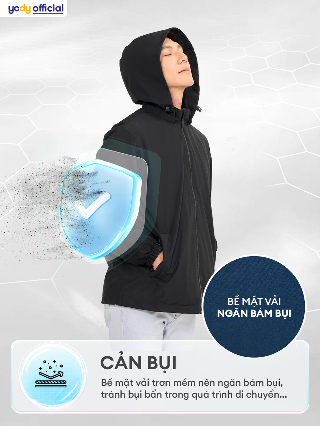 Mô tả Áo khoác gió nam Yody 3C Pro cản gió cản bụi giữ ấm áo khoác thể thao năng động AKM6017 - NGVC - 3