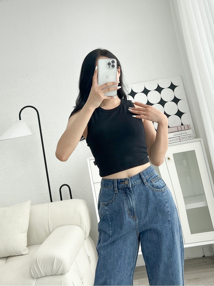 Mô tả Áo ba lỗ nữ YODY croptop hack dáng chất liệu cotton mềm mịn co giãn - BLN5048 - 1