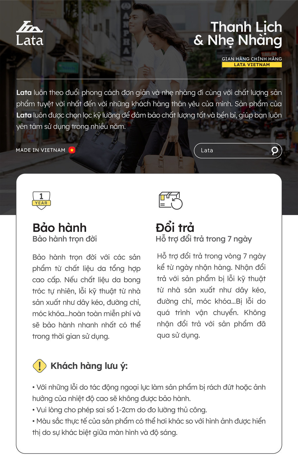 Túi Lata HN117 nhiều màu