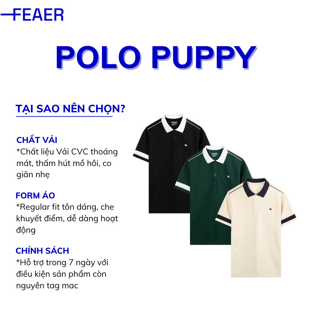 Mô tả Áo polo nam Puppy cổ bẻ, tay ngắn, vải CVC cao cấp thoáng mát, co giãn, logo thêu ngực đơn giản, thanh lịch - FEAER - 2