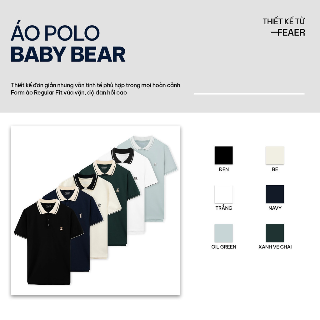 Mô tả Áo Polo Nam Cổ Bẻ Baby Bear chất CVC Thoáng Khí, Trẻ Trung, Năng Động - FEAER - 4