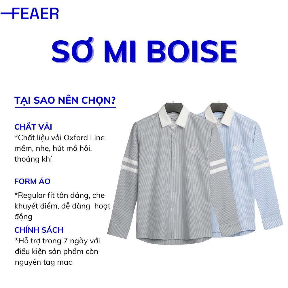 Mô tả Áo sơ mi tay dài BOISE chất liệu Oxford Line, trẻ trung, thanh lịch - FEAER - 1