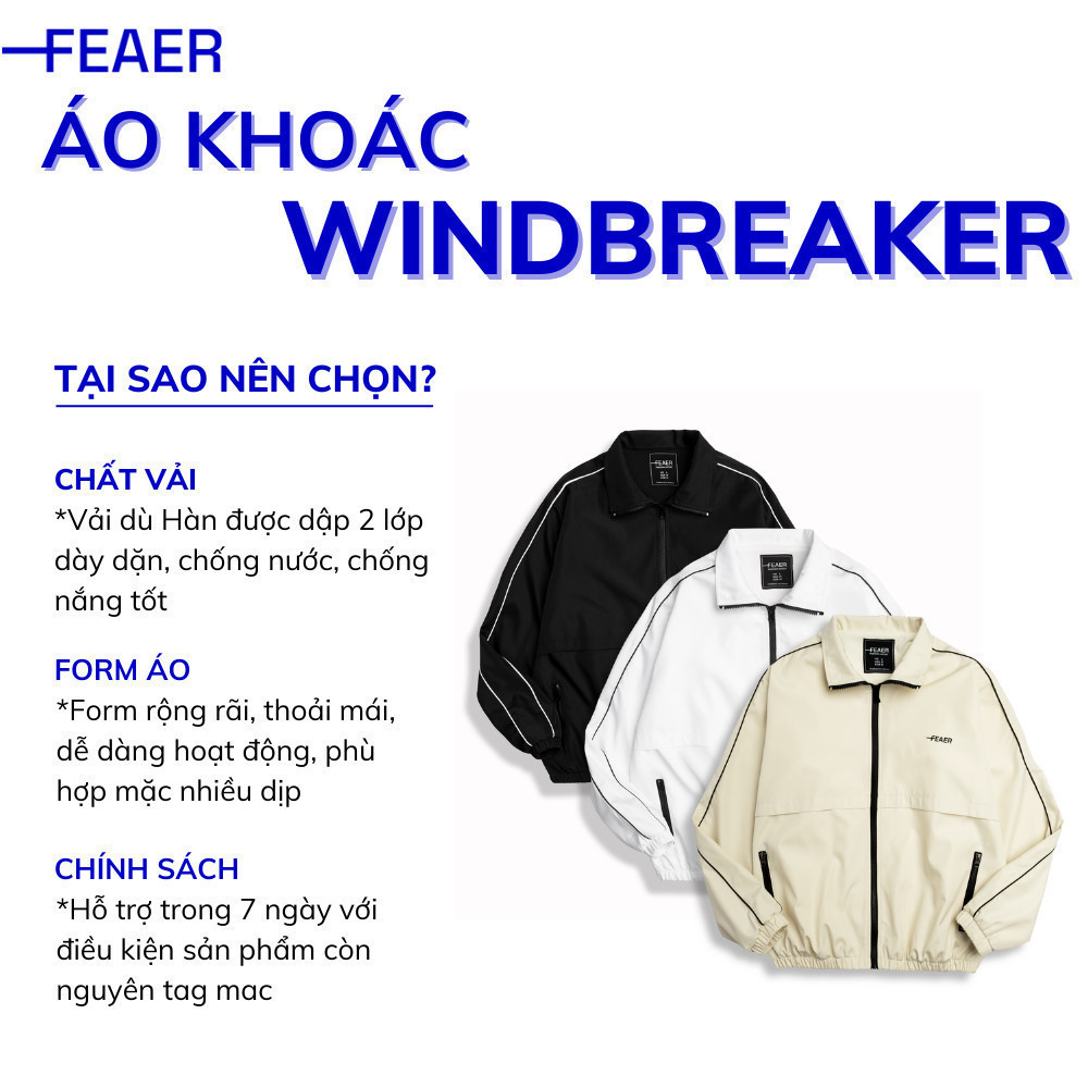 Mô tả Áo khoác dù Hàn cao cấp WINDBREAKER năng động, trẻ trung - FEAER - 1