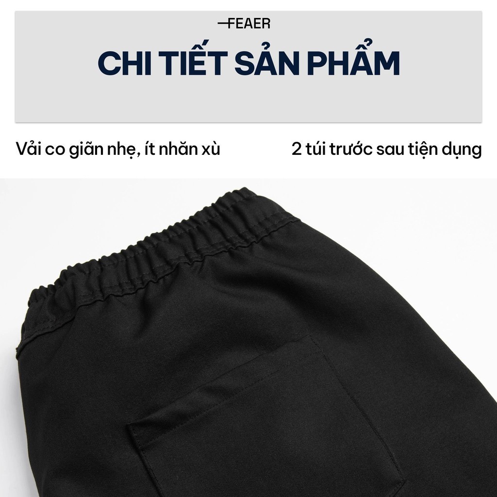 Mô tả Quần Short Nam vải KAKI CANVAS lưng chun, dây rút dễ dàng điều chỉnh, cao cấp, nam tính, trẻ trung, năng động - FEAER - 4