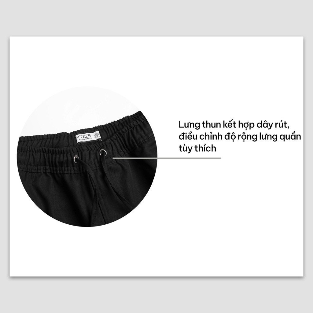 Mô tả Quần Short Nam vải KAKI CANVAS lưng chun, dây rút dễ dàng điều chỉnh, cao cấp, nam tính, trẻ trung, năng động - FEAER - 5