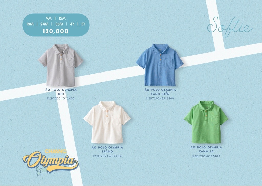 Mô tả Áo polo cộc tay cúc ngực dáng ôm Olympia cho bé trai - 2