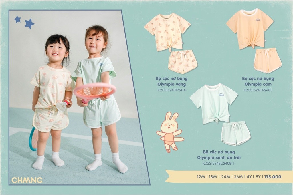 Mô tả Bộ quần áo cộc nơ bụng dáng ngắn Olympia cho bé gái - 2