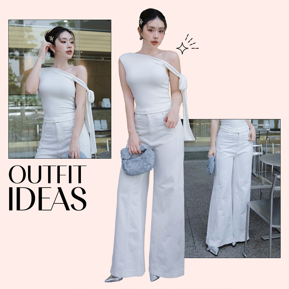 Mô tả Quần Jean KAYLIN Basic form suông đính hạt chất vải denim dầy dặn phong cách - N2368 - 6