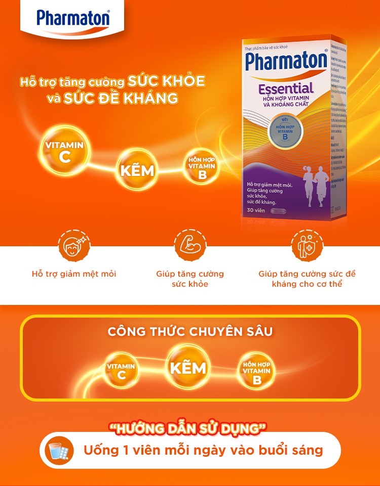 Mô tả Thực Phẩm Bảo Vệ Sức Khỏe Pharmaton Essential 30 Viên/Lọ - 1