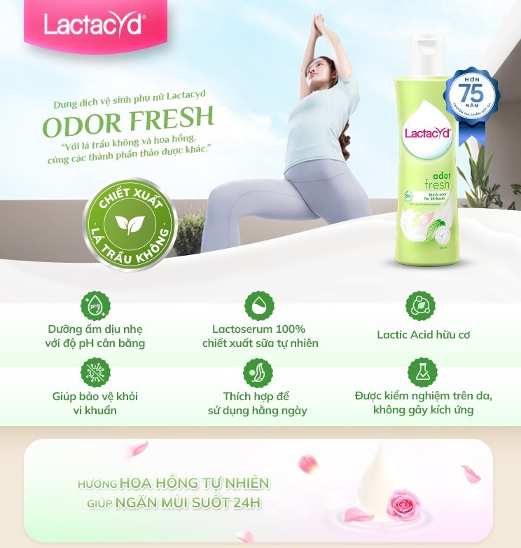 Mô tả Bộ Dung Dịch Vệ Sinh Phụ Nữ Lactacyd Odor Fresh Ngăn Mùi 24H 250ml + Pro Sensitive Cho Da Nhạy Cảm 250ml - 1