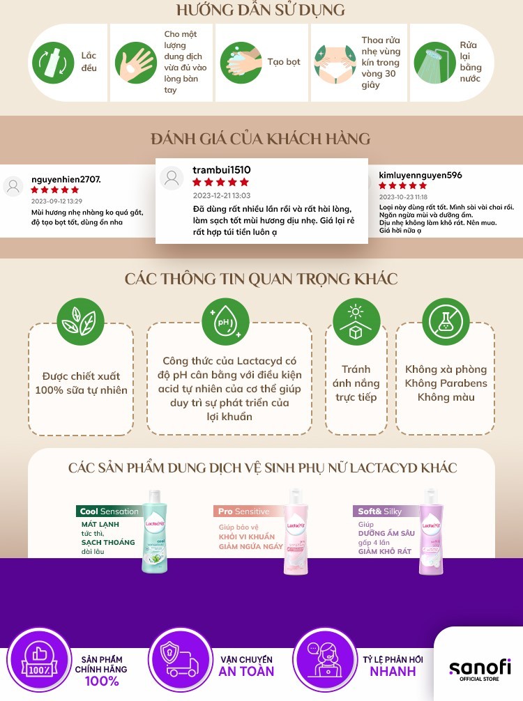 Mô tả Bộ Dung Dịch Vệ Sinh Phụ Nữ Lactacyd Odor Fresh Ngăn Mùi 24H 250ml + Pro Sensitive Cho Da Nhạy Cảm 250ml - 2