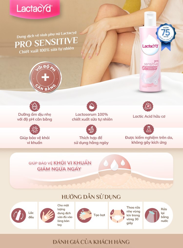 Mô tả Bộ Dung Dịch Vệ Sinh Phụ Nữ Lactacyd Odor Fresh Ngăn Mùi 24H 250ml + Pro Sensitive Cho Da Nhạy Cảm 250ml - 3