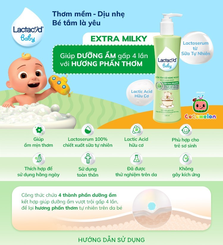 Mô tả Sữa Tắm Gội Trẻ Em Lactacyd Milky Bảo Vệ, Nuôi Dưỡng Da và Tóc Bé Vượt Trội 500ml - 1
