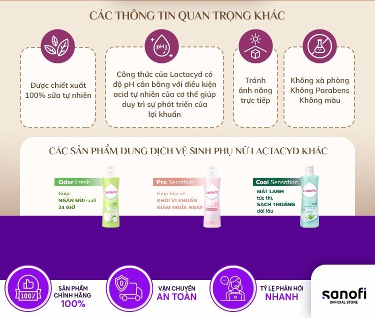 Mô tả Dung Dịch Vệ Sinh Phụ nữ Lactacyd Soft & Silky Dưỡng Ẩm 250ml - 3