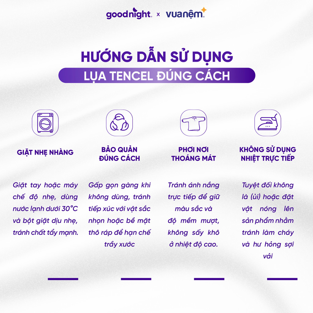 Mô tả Bộ Ga Gối 3 Món Vua Nệm Goodnight Airsilk 20cm, Ga Giường Tencel Cao Cấp Mềm Mại, 5 Màu Sắc - 6