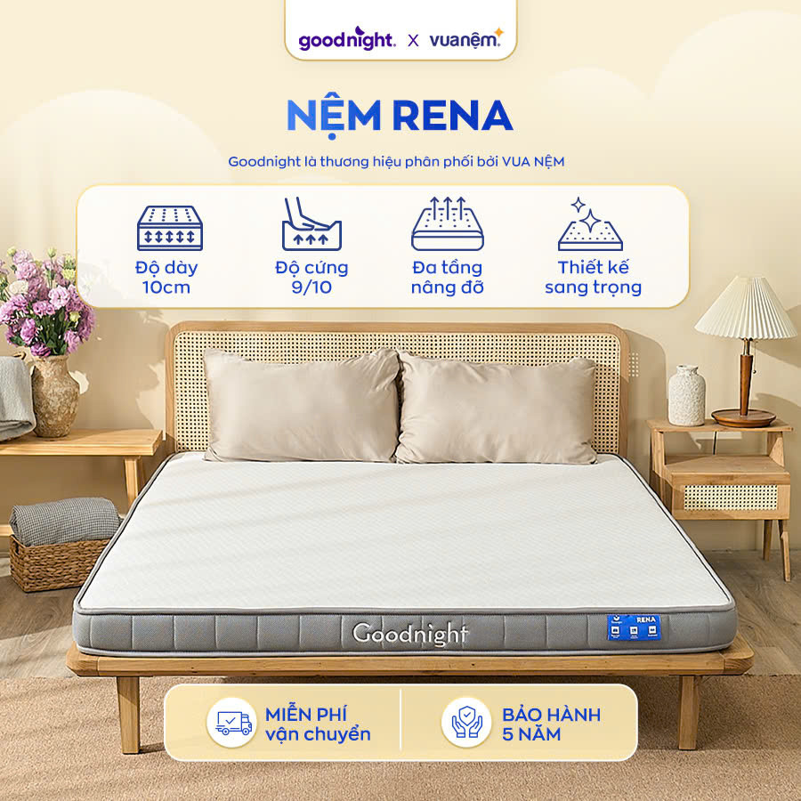 Nệm Cao Su Non Vua Nệm Goodnight Rena 10cm