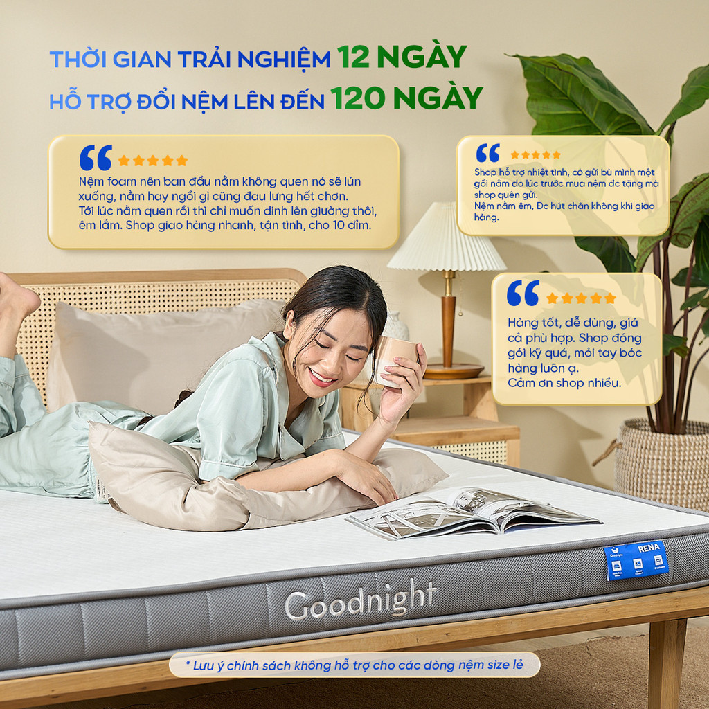 Mô tả Nệm Cao Su Non Vua Nệm Goodnight Rena 10cm, Đệm Cao Su Non Hybrid Lớp Cao Su Thiên Nhiên - 9