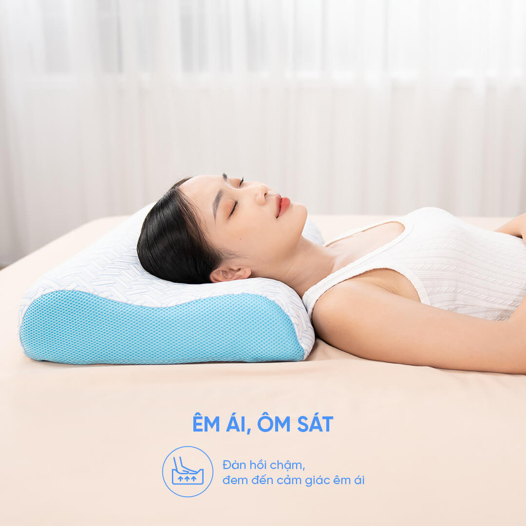 Mô tả Gối foam Comfy Nami 40x60cm lượn sóng nâng đỡ vai gáy, công nghệ làm mát cao cấp - 4